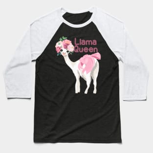 Llama Queen Baseball T-Shirt